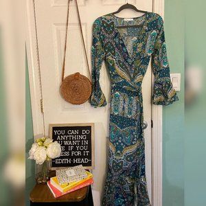 Paisley wrap dress